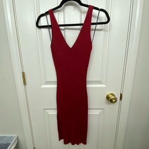 RED KNIT SWEATER DRESS